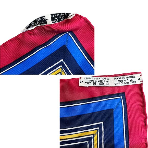 Hermès Scarf Red Couvertures Tenues Jour Horse Equestrian 100% Silk - Picture 12 of 13